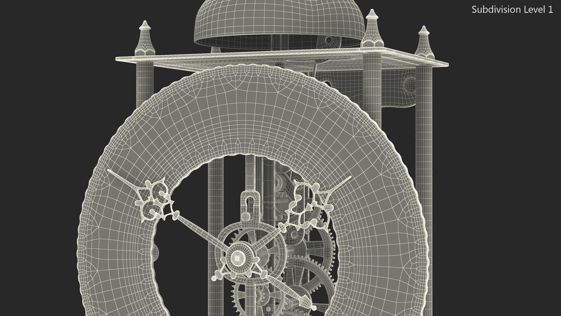 3D model Open Mechanical Skeleton Clock
