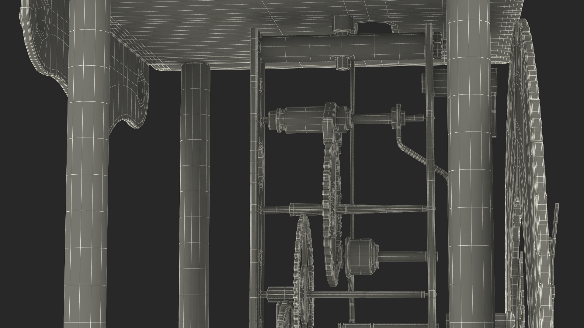 3D model Open Mechanical Skeleton Clock