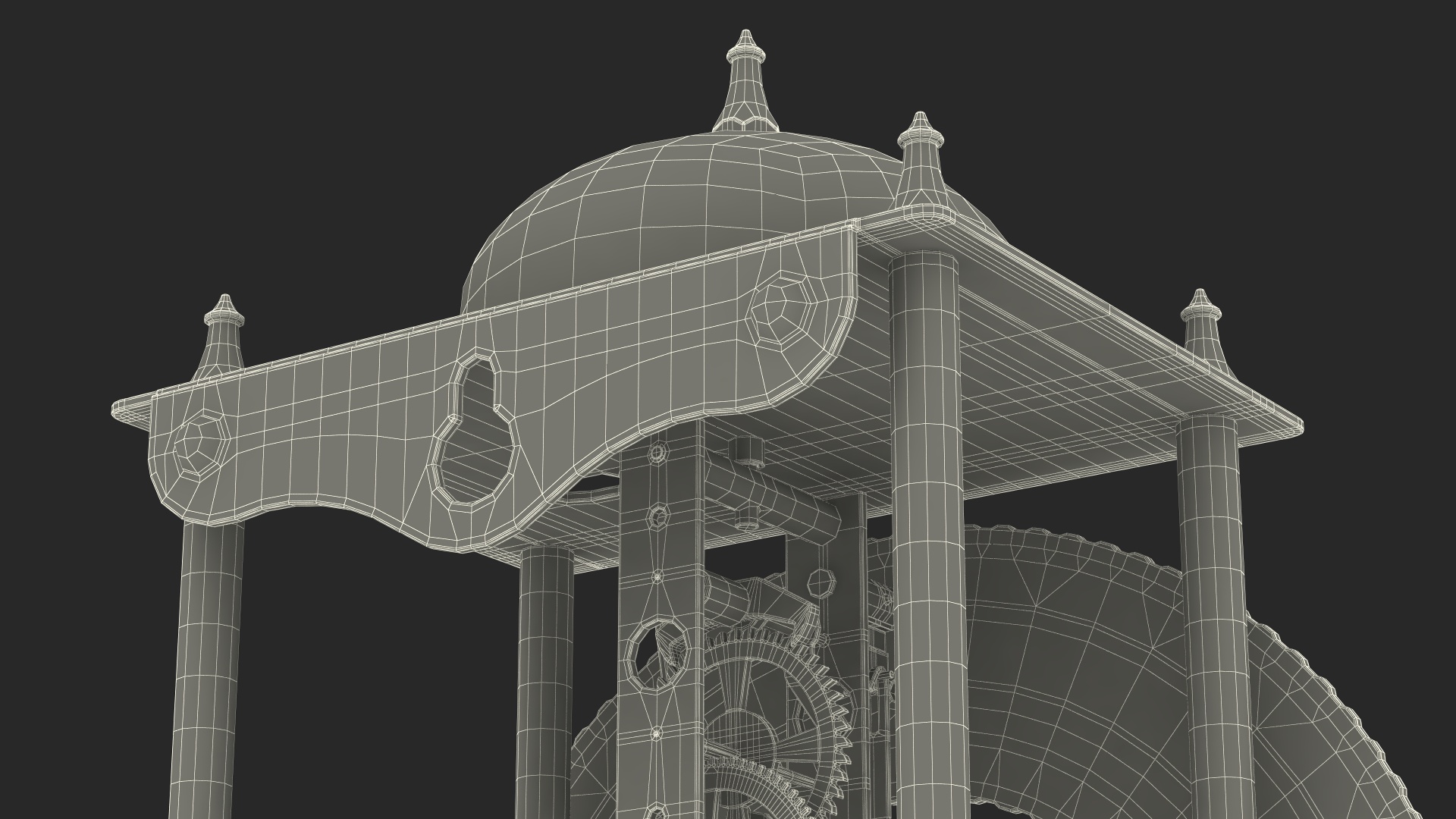3D model Open Mechanical Skeleton Clock