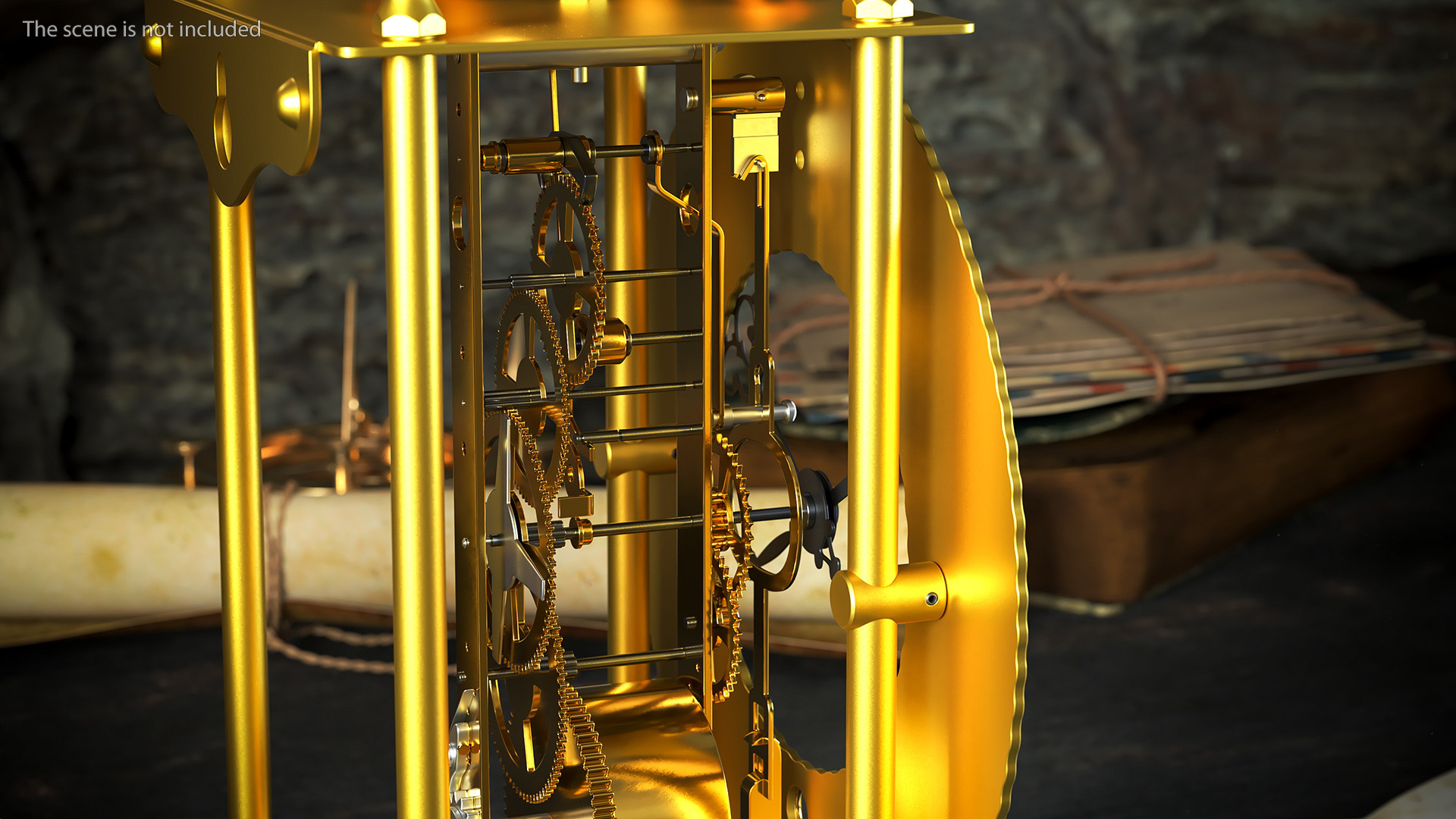 3D model Open Mechanical Skeleton Clock