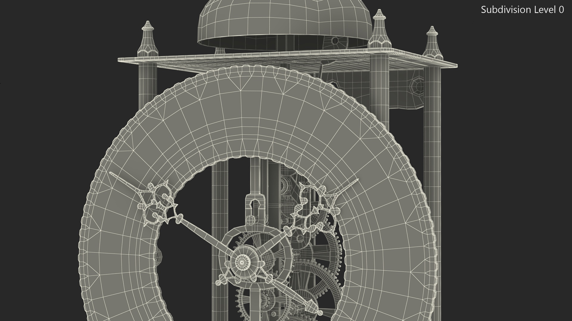 3D model Open Mechanical Skeleton Clock