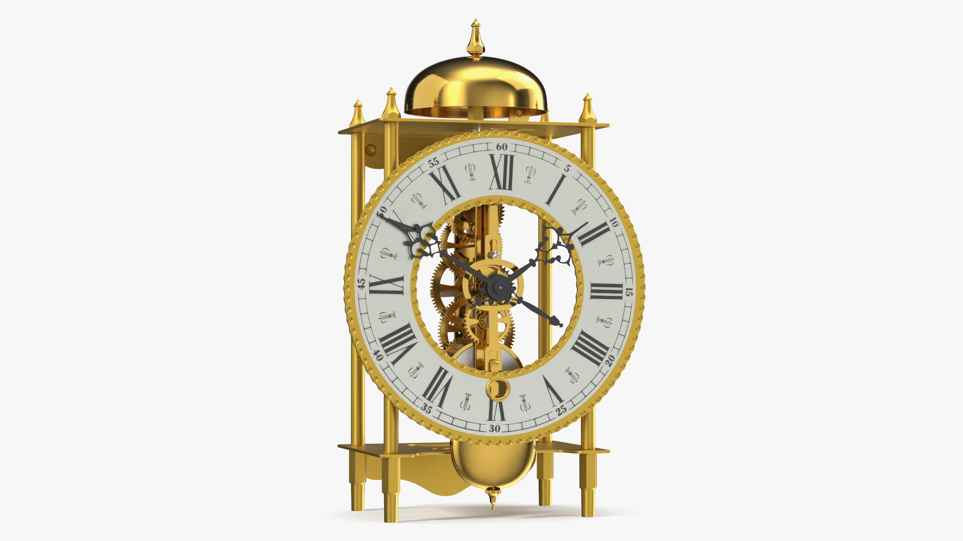 3D model Open Mechanical Skeleton Clock