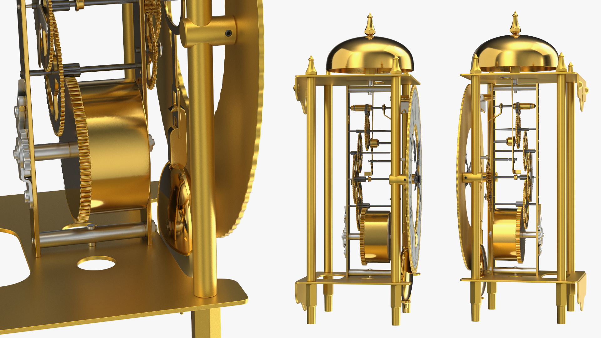 3D model Open Mechanical Skeleton Clock