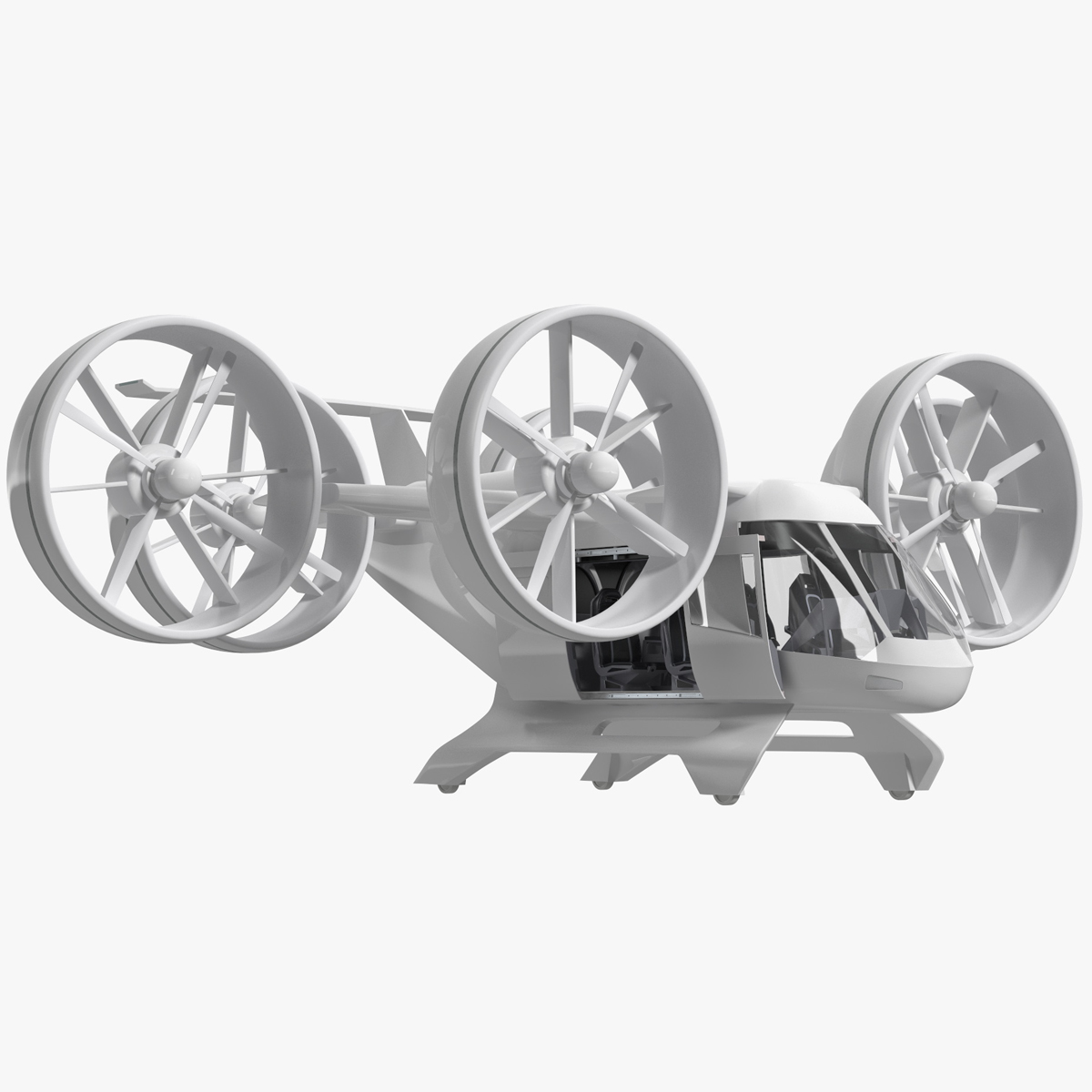 3D Futuristic Flying Taxi Rigged for Maya model