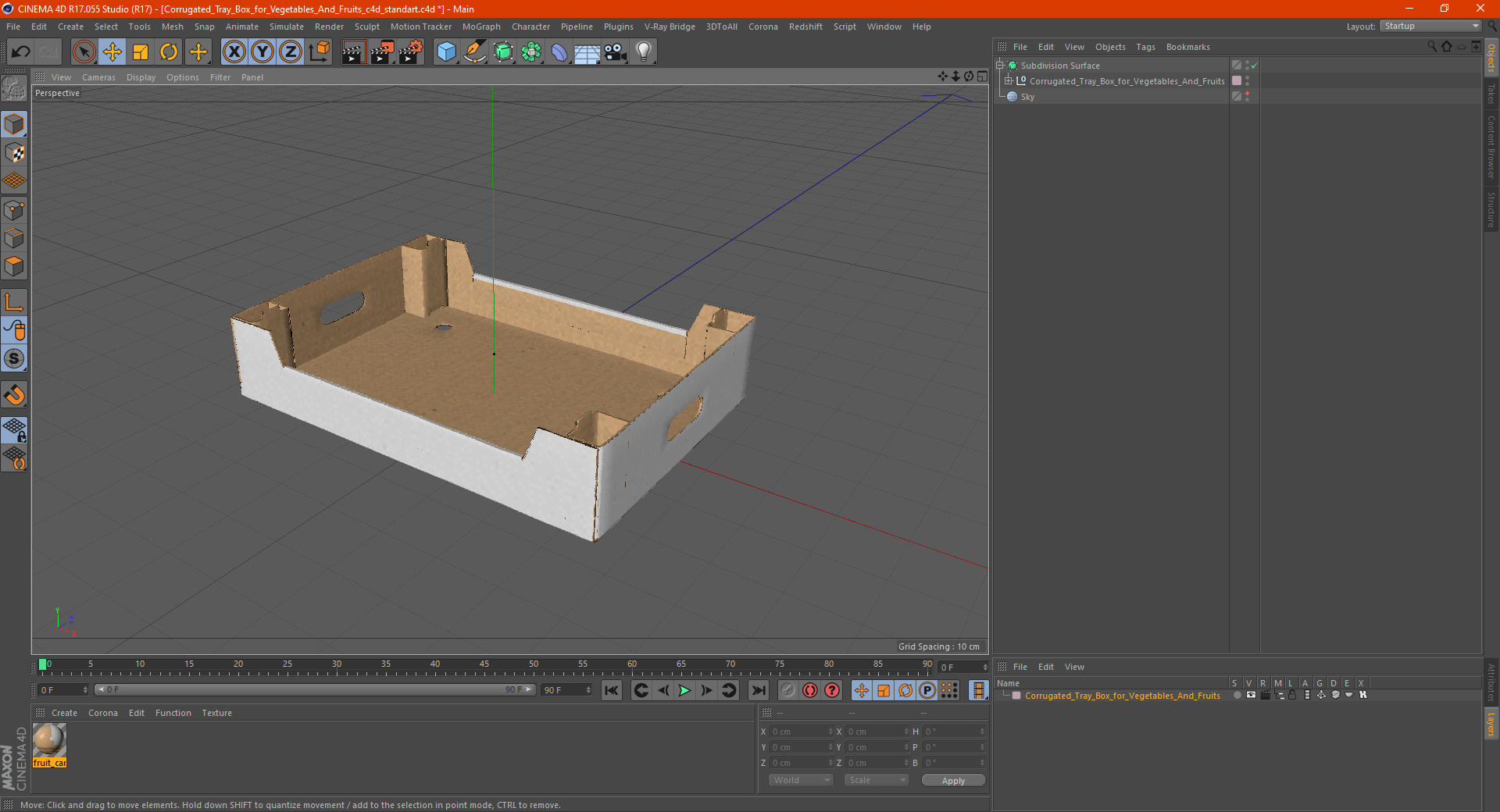 3D model Corrugated Tray Box for Vegetables And Fruits