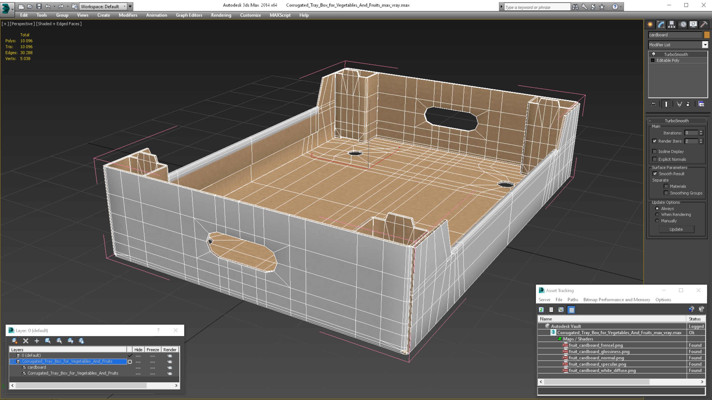 3D model Corrugated Tray Box for Vegetables And Fruits