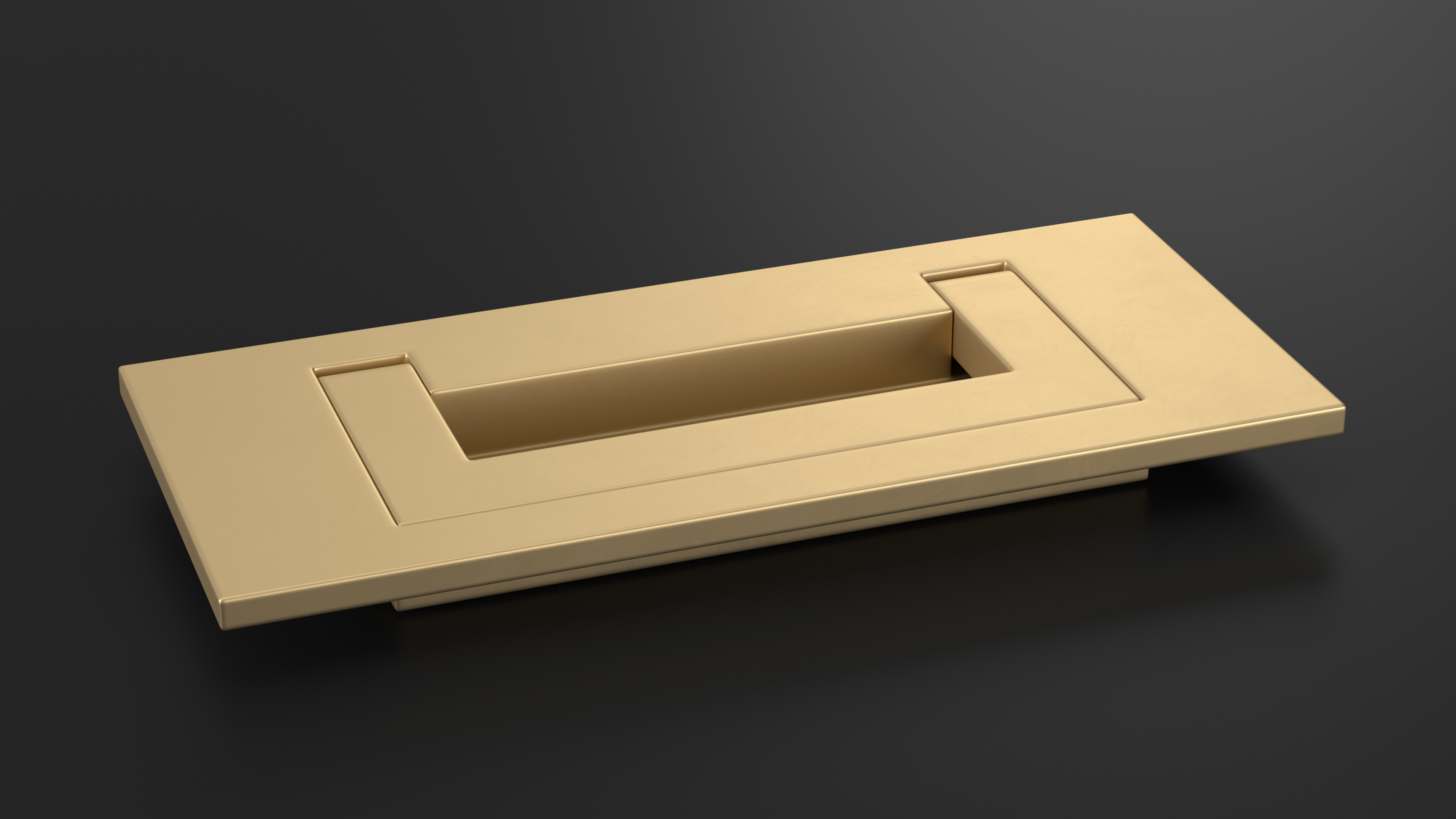 3D model Kitchen Cabinet Handle Recessed Rectangular Bronze