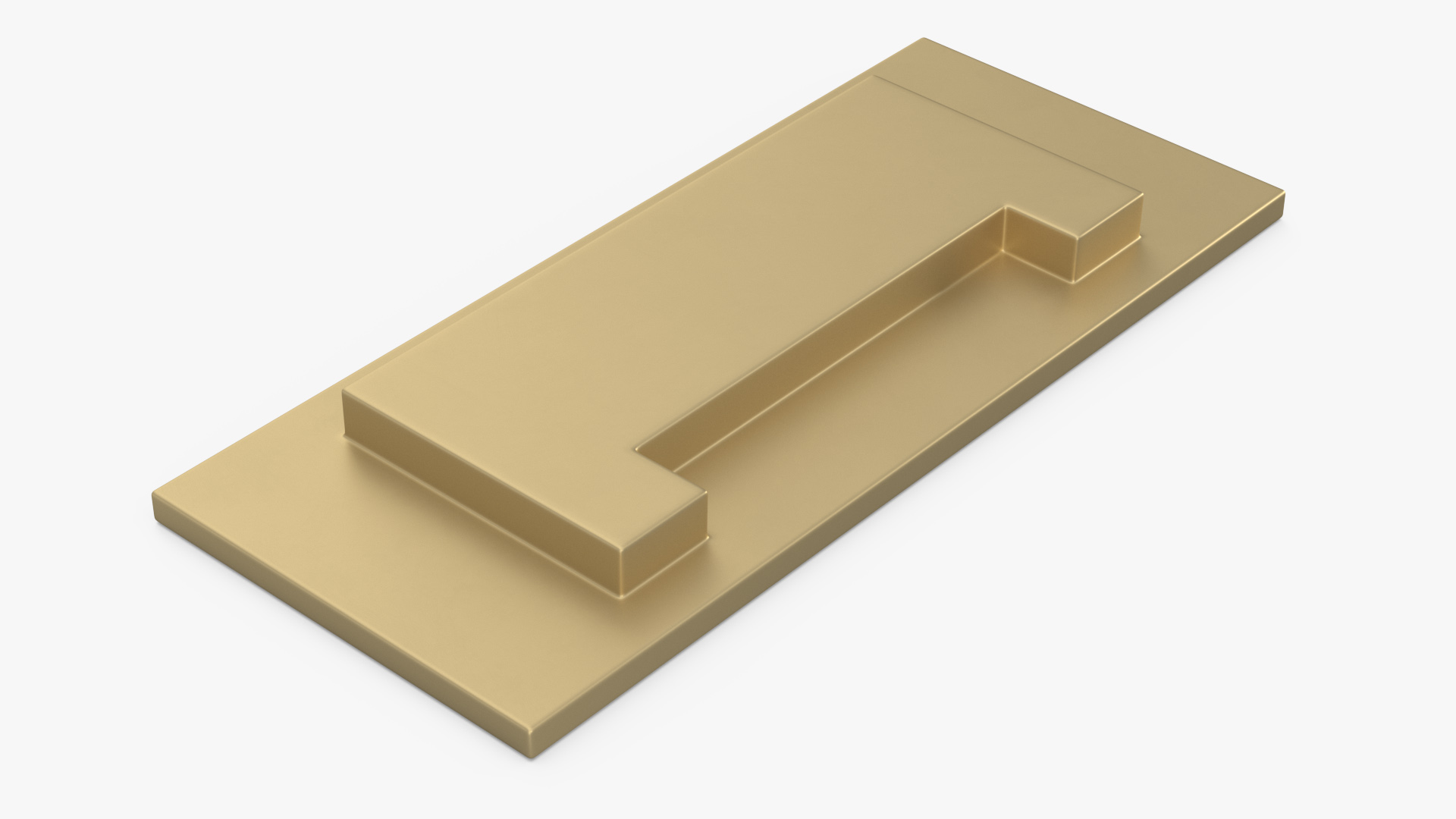 3D model Kitchen Cabinet Handle Recessed Rectangular Bronze