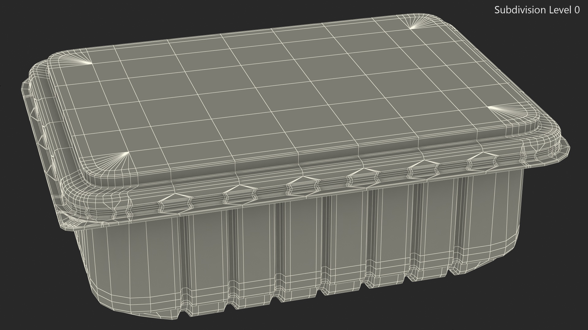 3D model Disposable Plastic Food Tray with Lid 21x15cm