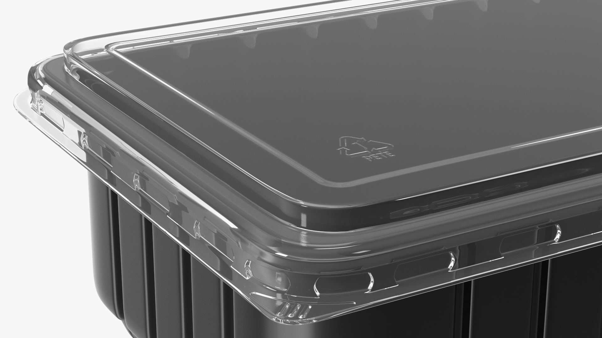 3D model Disposable Plastic Food Tray with Lid 21x15cm