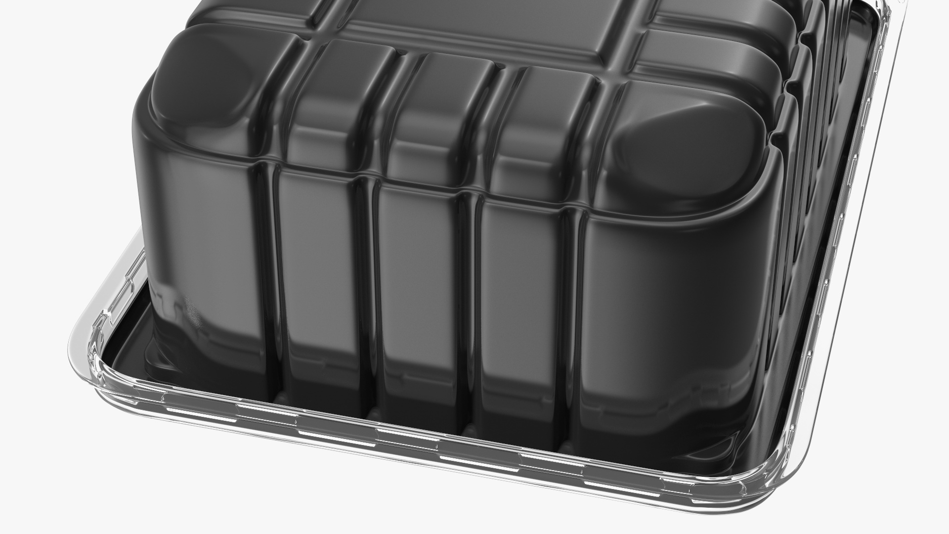 3D model Disposable Plastic Food Tray with Lid 21x15cm
