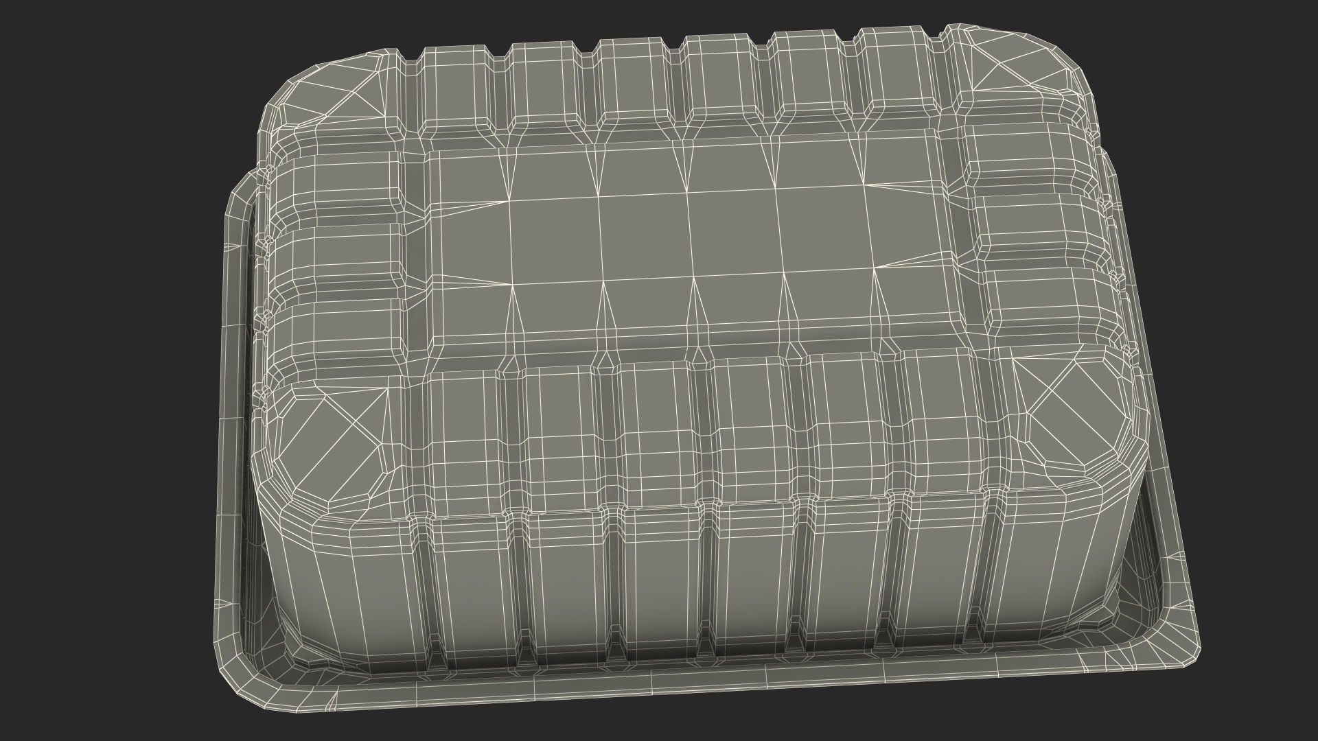 3D model Disposable Plastic Food Tray with Lid 21x15cm