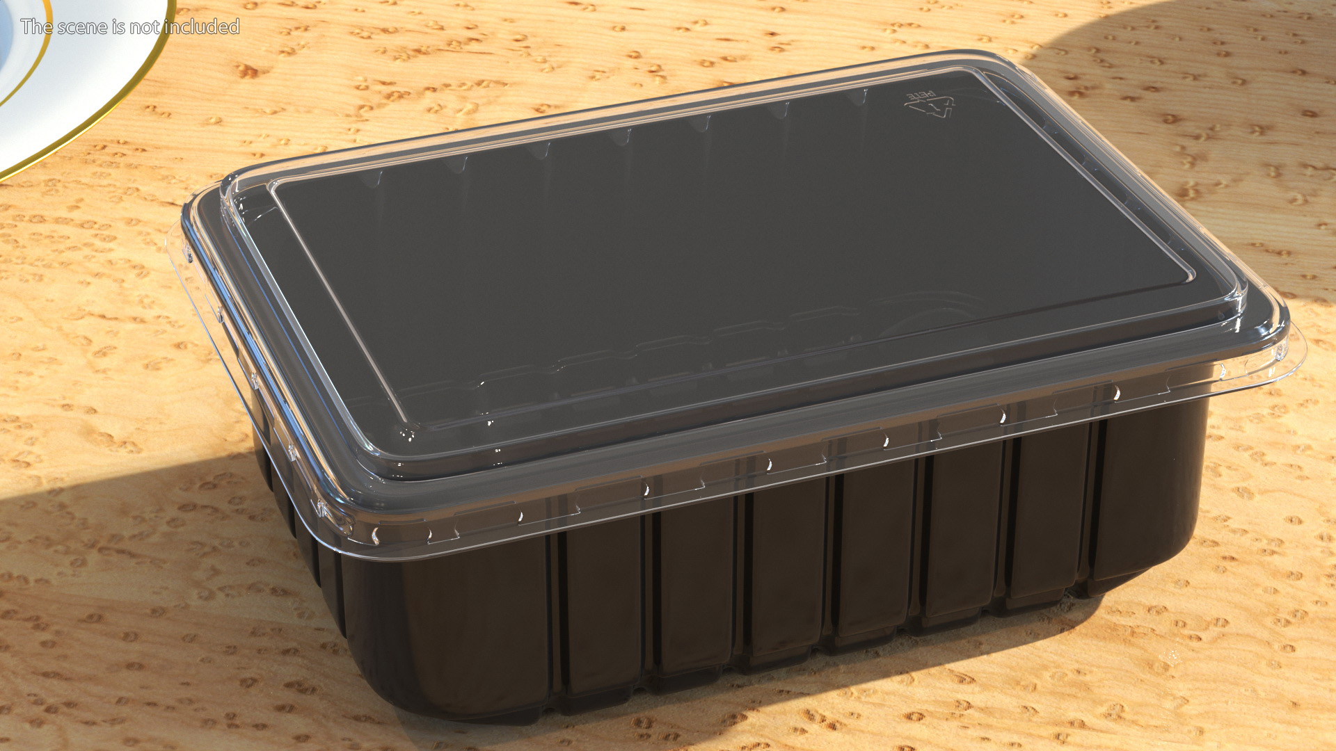 3D model Disposable Plastic Food Tray with Lid 21x15cm