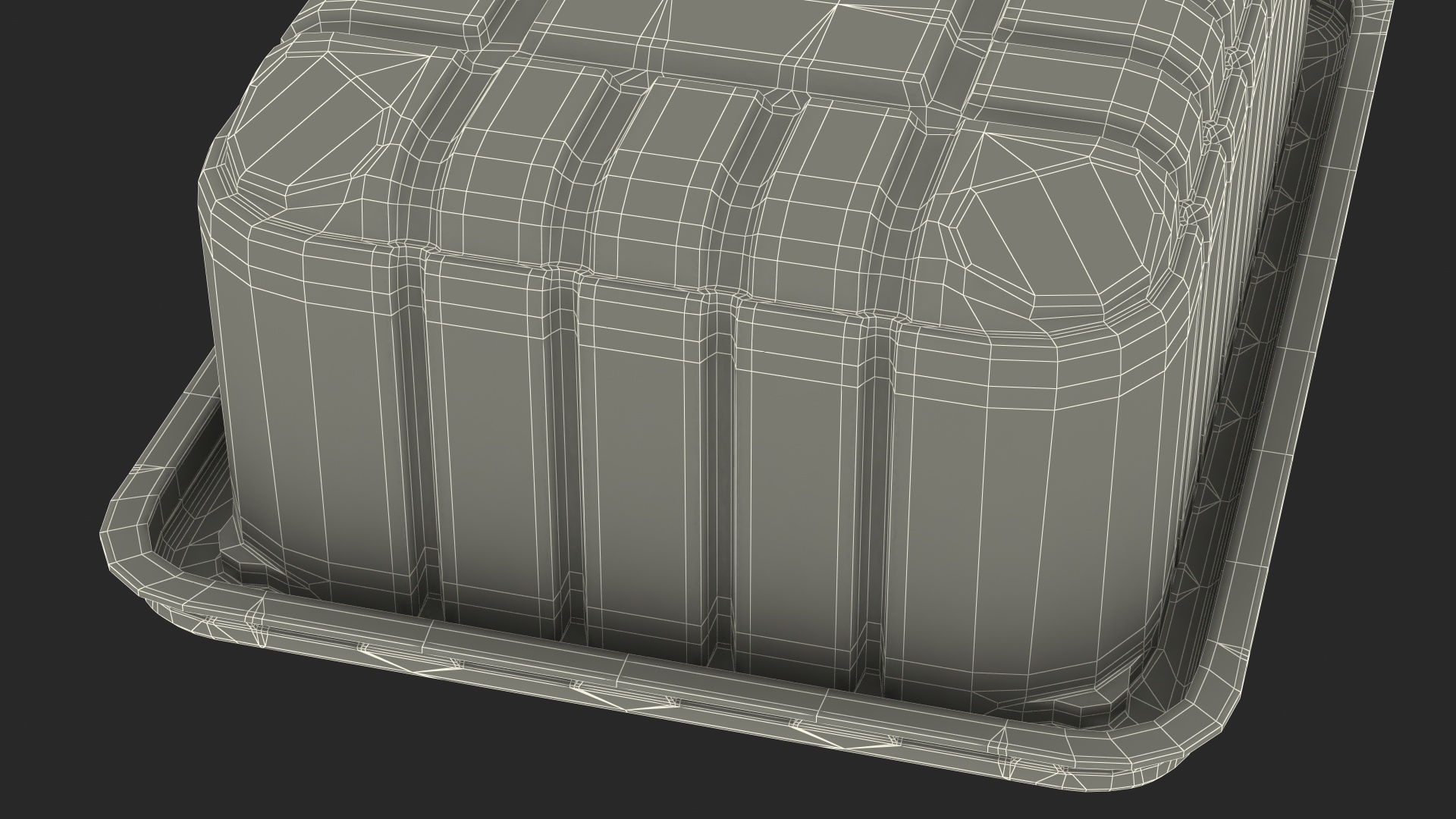 3D model Disposable Plastic Food Tray with Lid 21x15cm