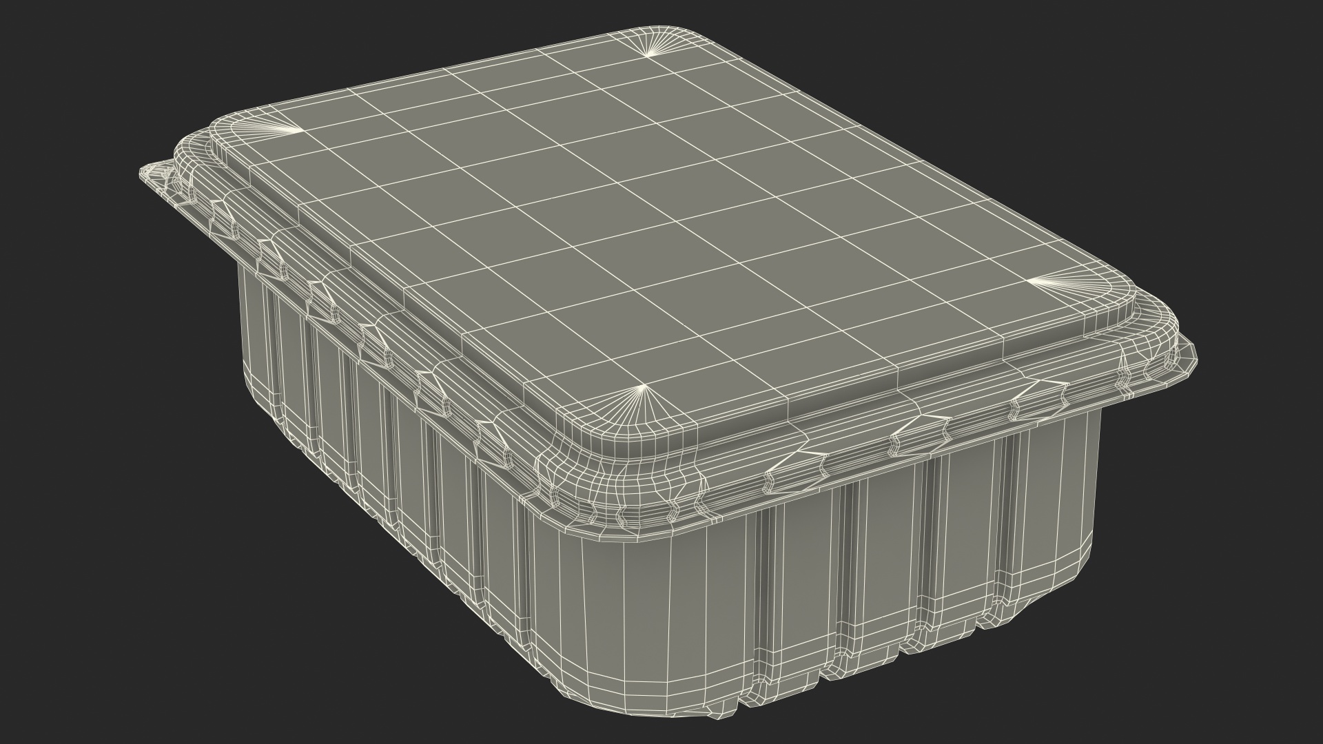 3D model Disposable Plastic Food Tray with Lid 21x15cm