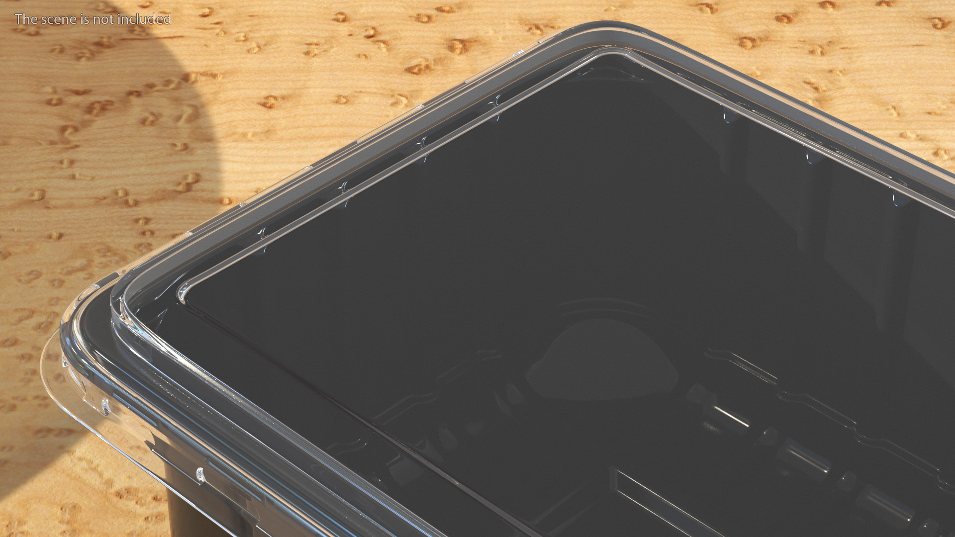 3D model Disposable Plastic Food Tray with Lid 21x15cm