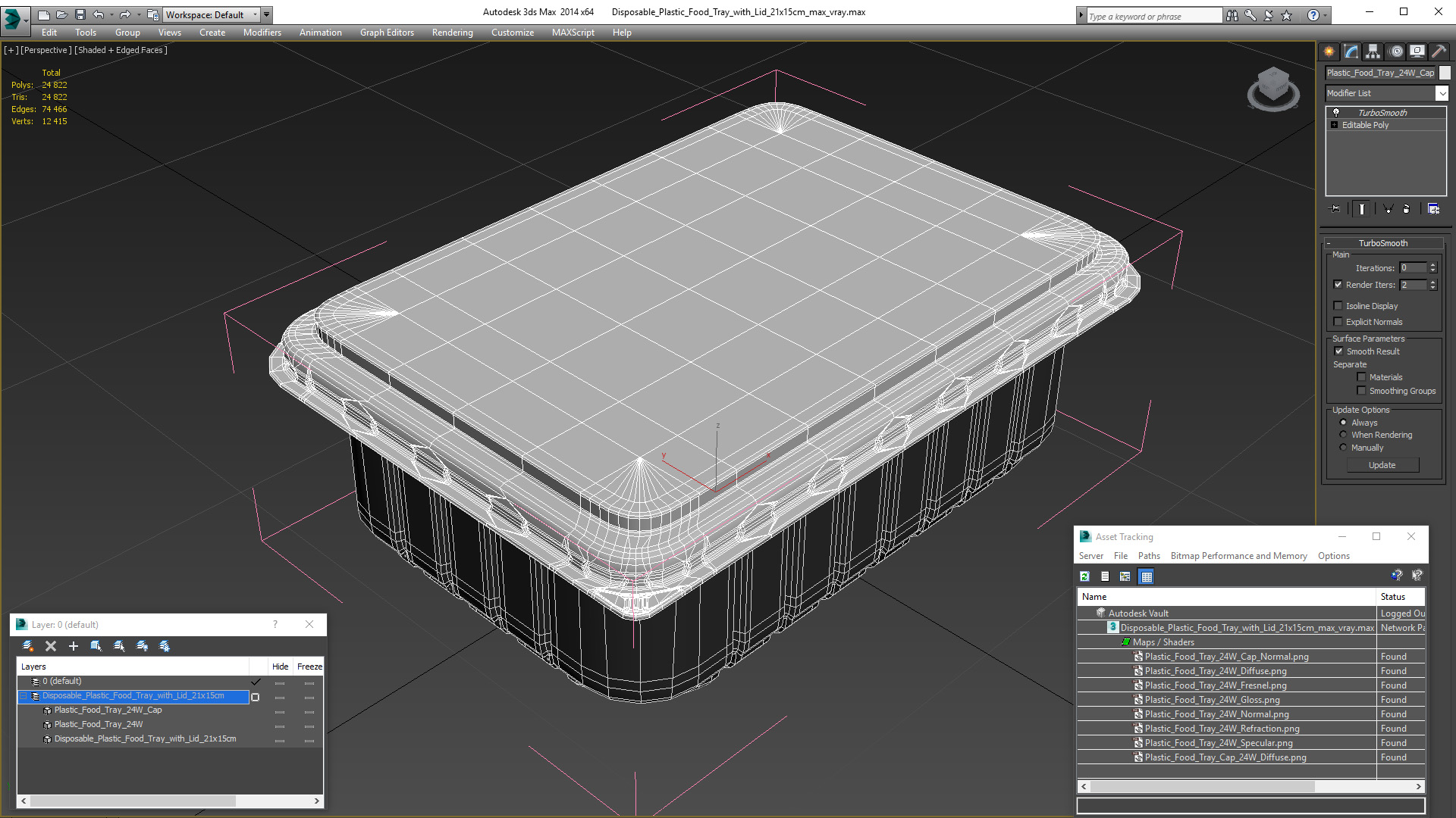 3D model Disposable Plastic Food Tray with Lid 21x15cm