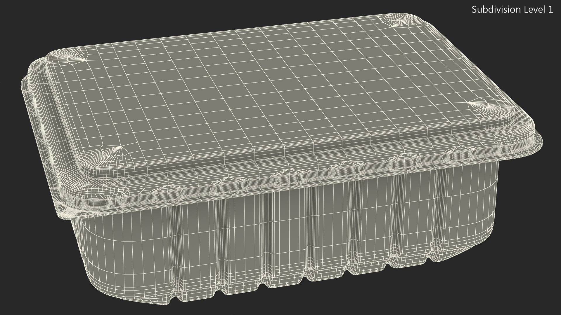 3D model Disposable Plastic Food Tray with Lid 21x15cm