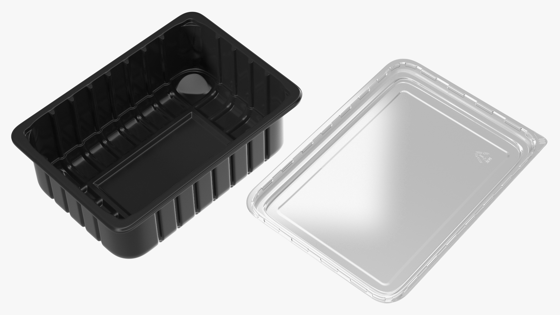 3D model Disposable Plastic Food Tray with Lid 21x15cm