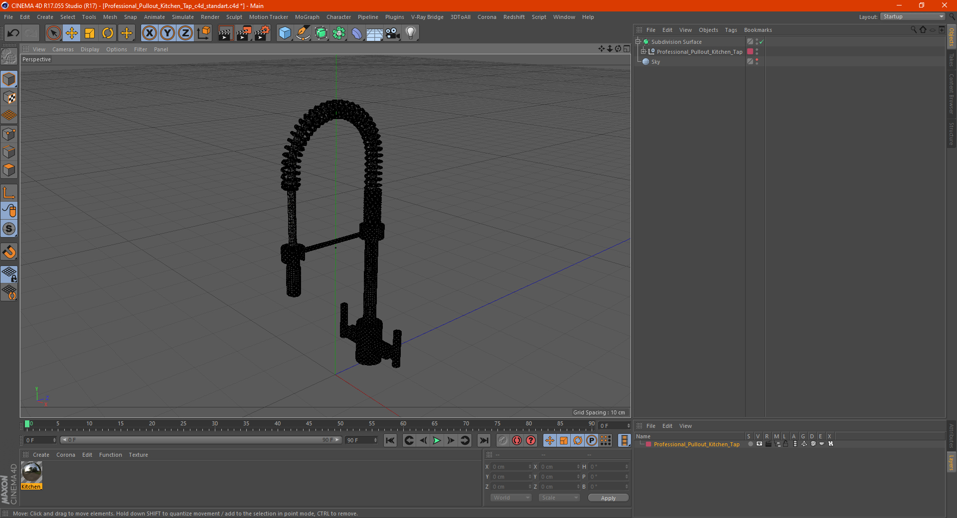 Professional Pullout Kitchen Tap 3D