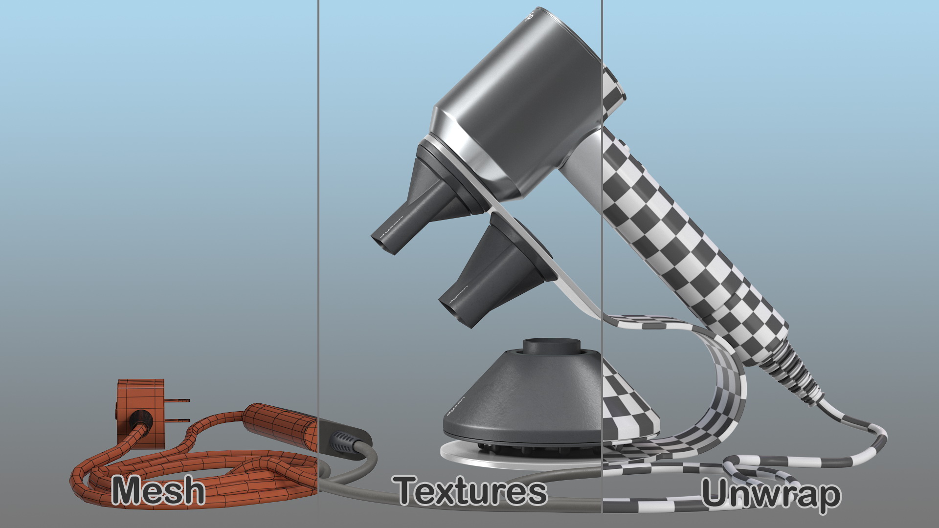 3D Dyson Hair Dryer Professional Edition with Stand model