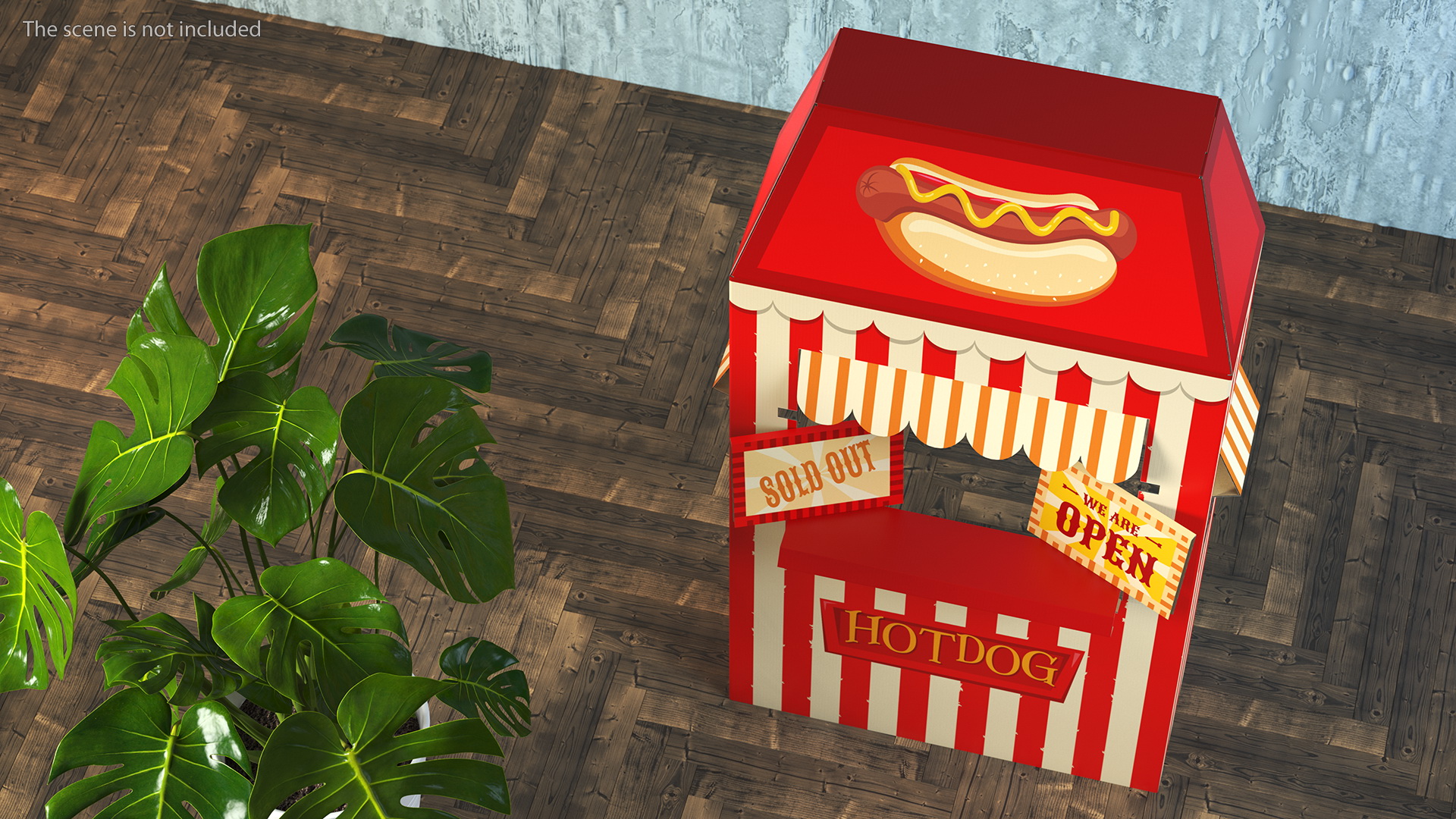 Hot Dog Booth Cardboard Stand 3D model