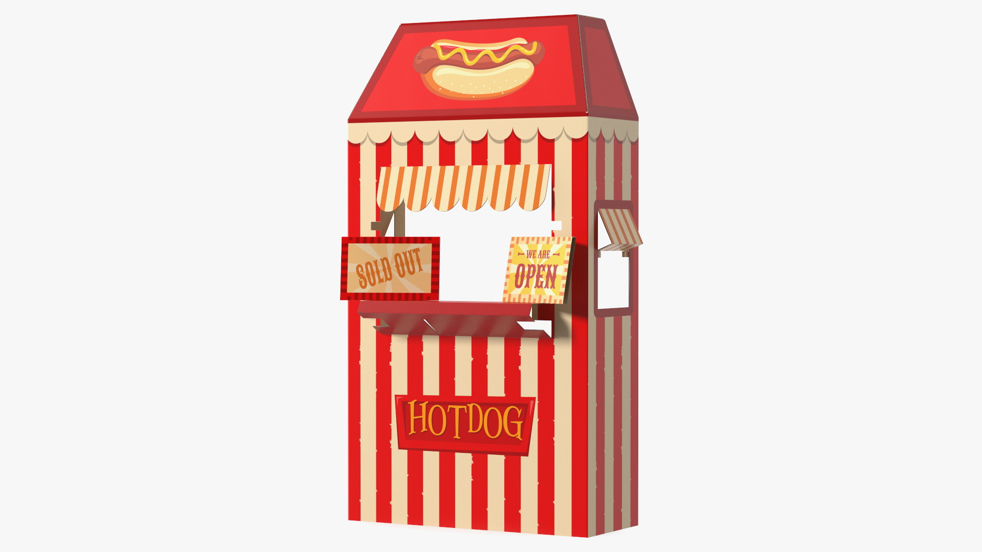 Hot Dog Booth Cardboard Stand 3D model