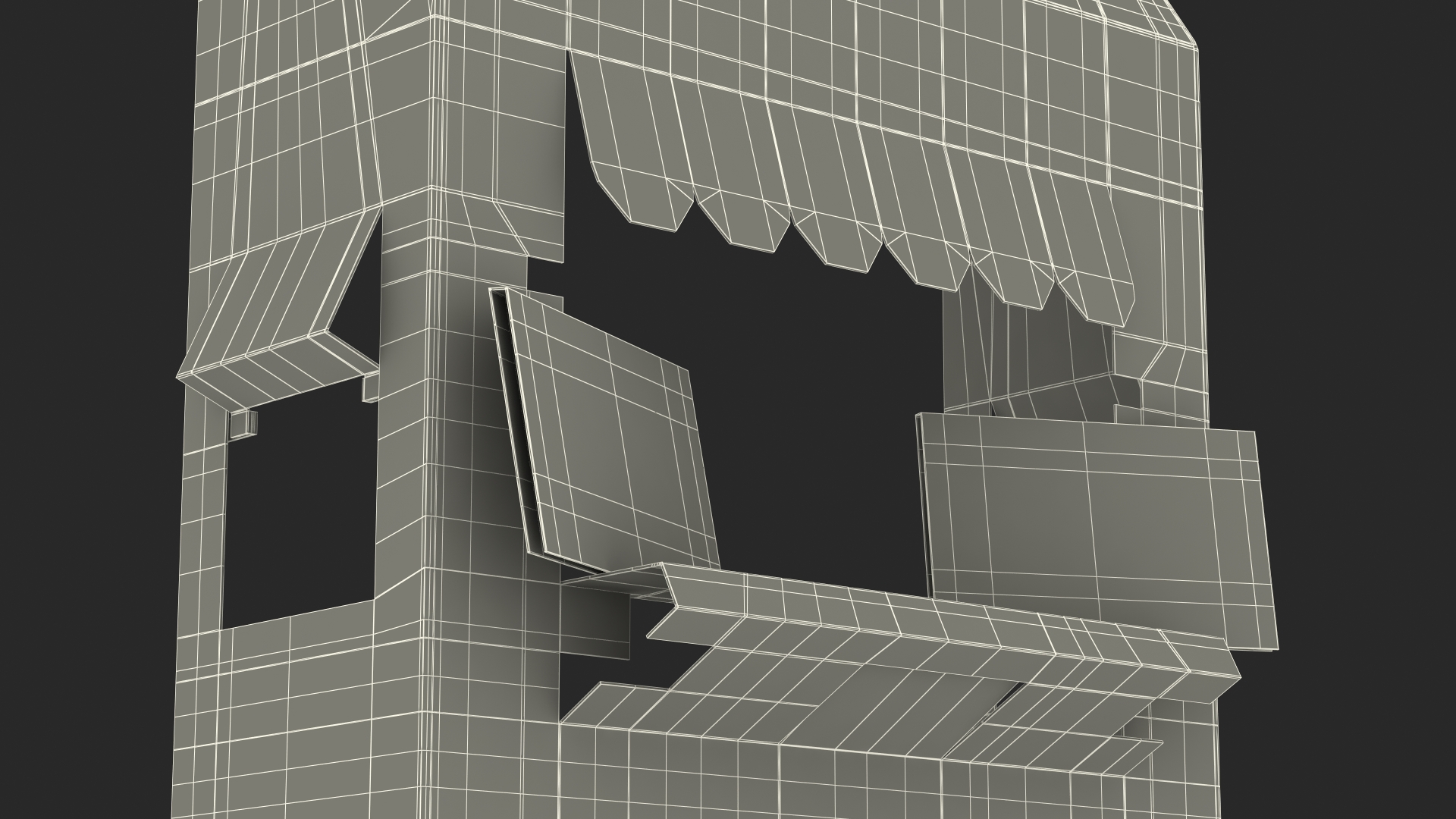 Hot Dog Booth Cardboard Stand 3D model