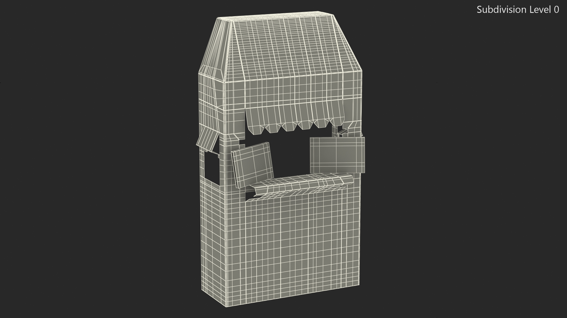 Hot Dog Booth Cardboard Stand 3D model