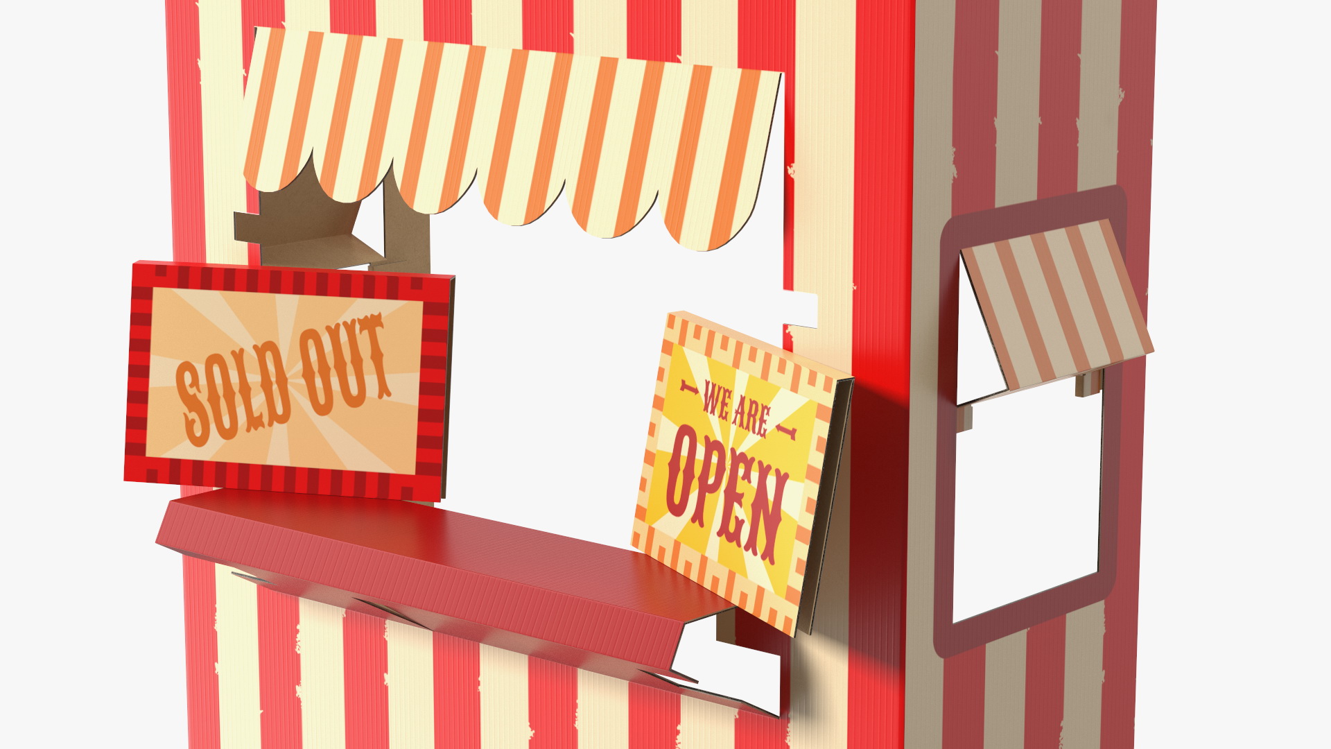 Hot Dog Booth Cardboard Stand 3D model