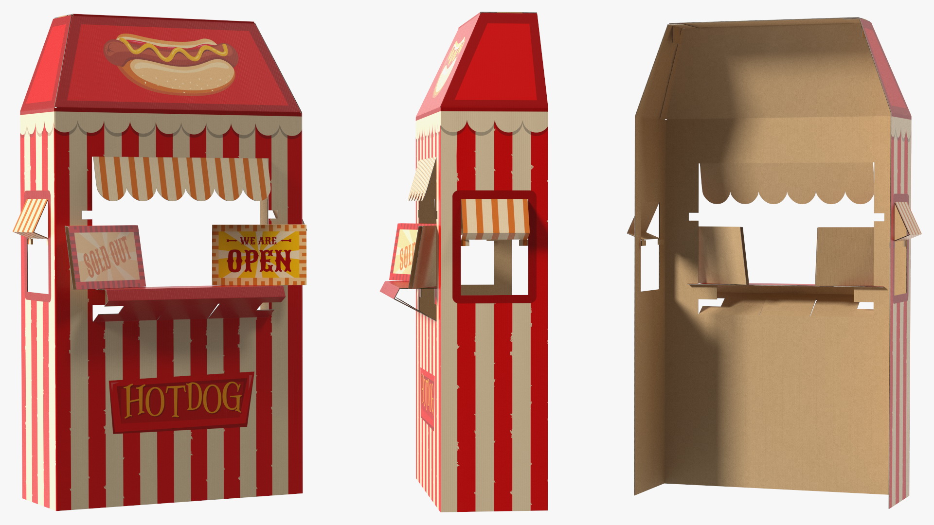 Hot Dog Booth Cardboard Stand 3D model
