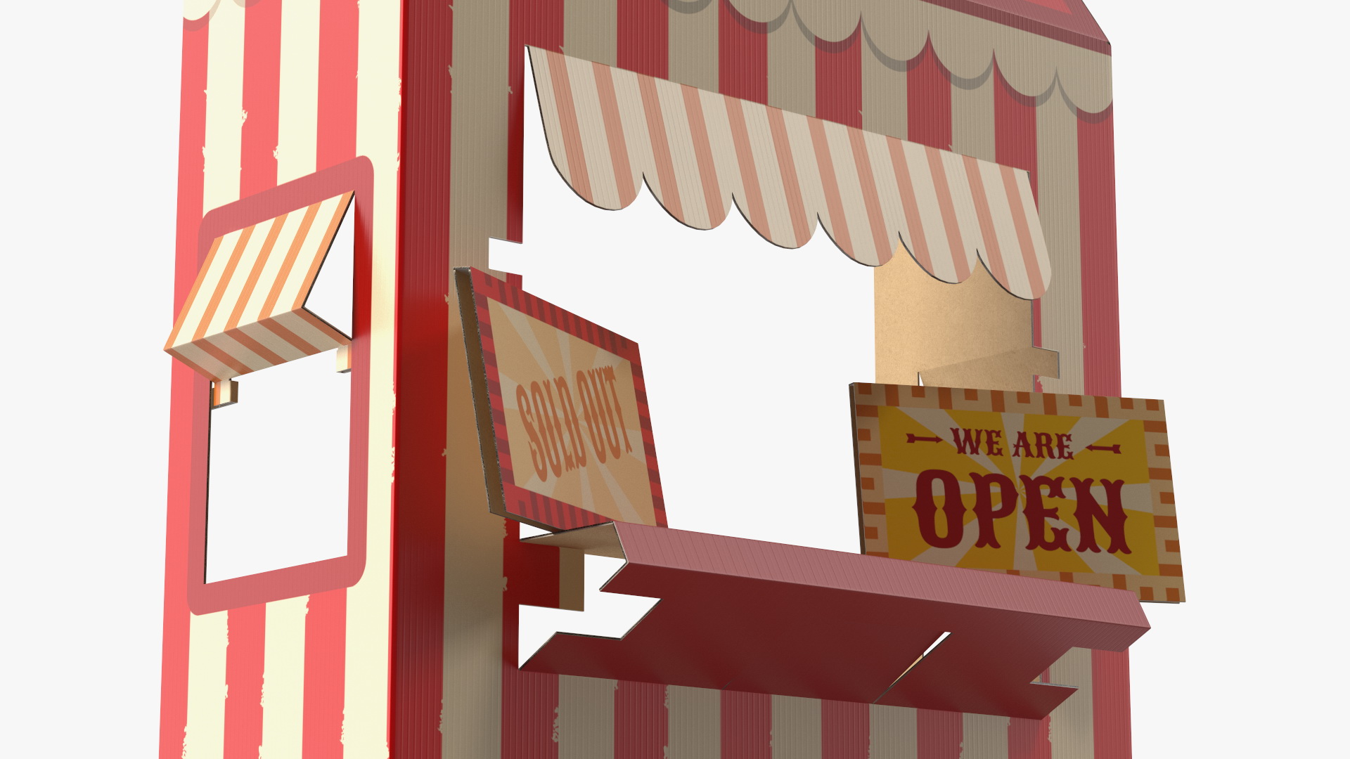 Hot Dog Booth Cardboard Stand 3D model