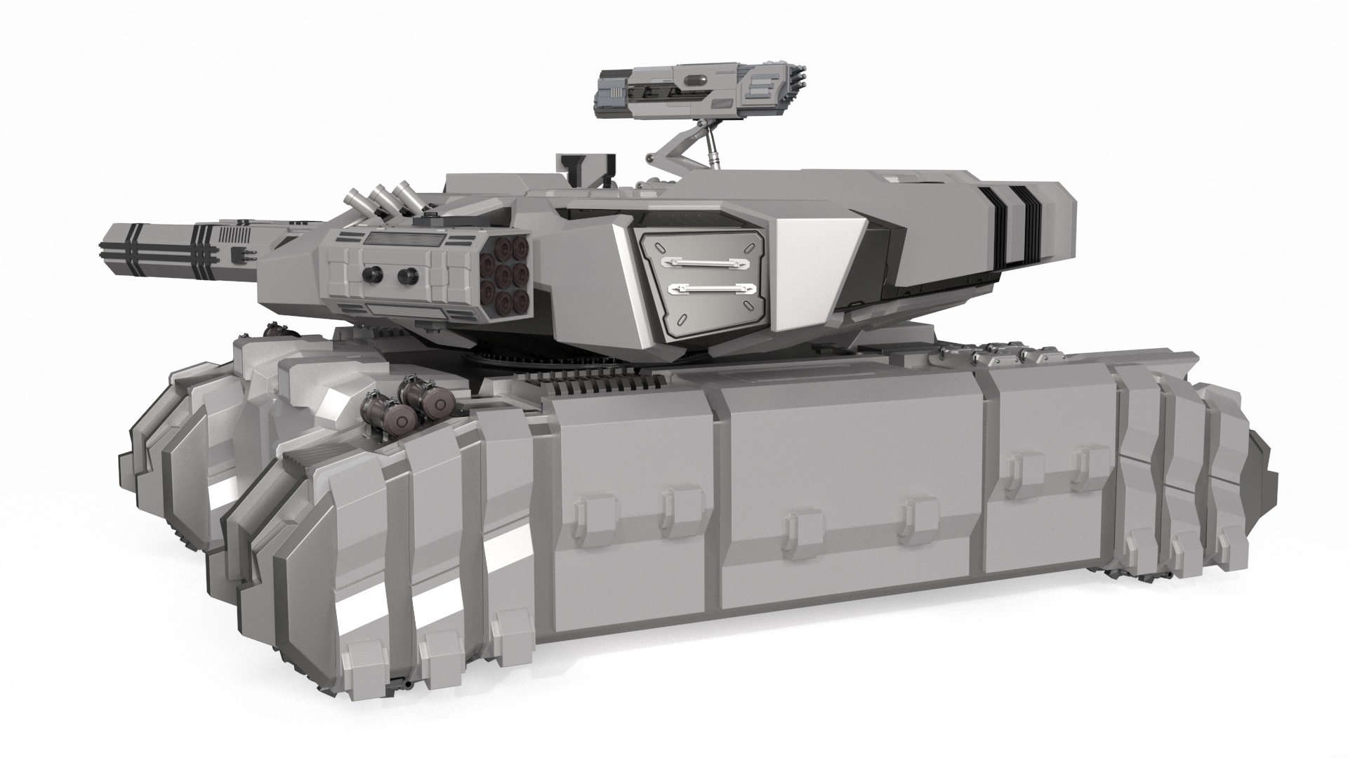 3D Fantastic Heavy Tank White Rigged model
