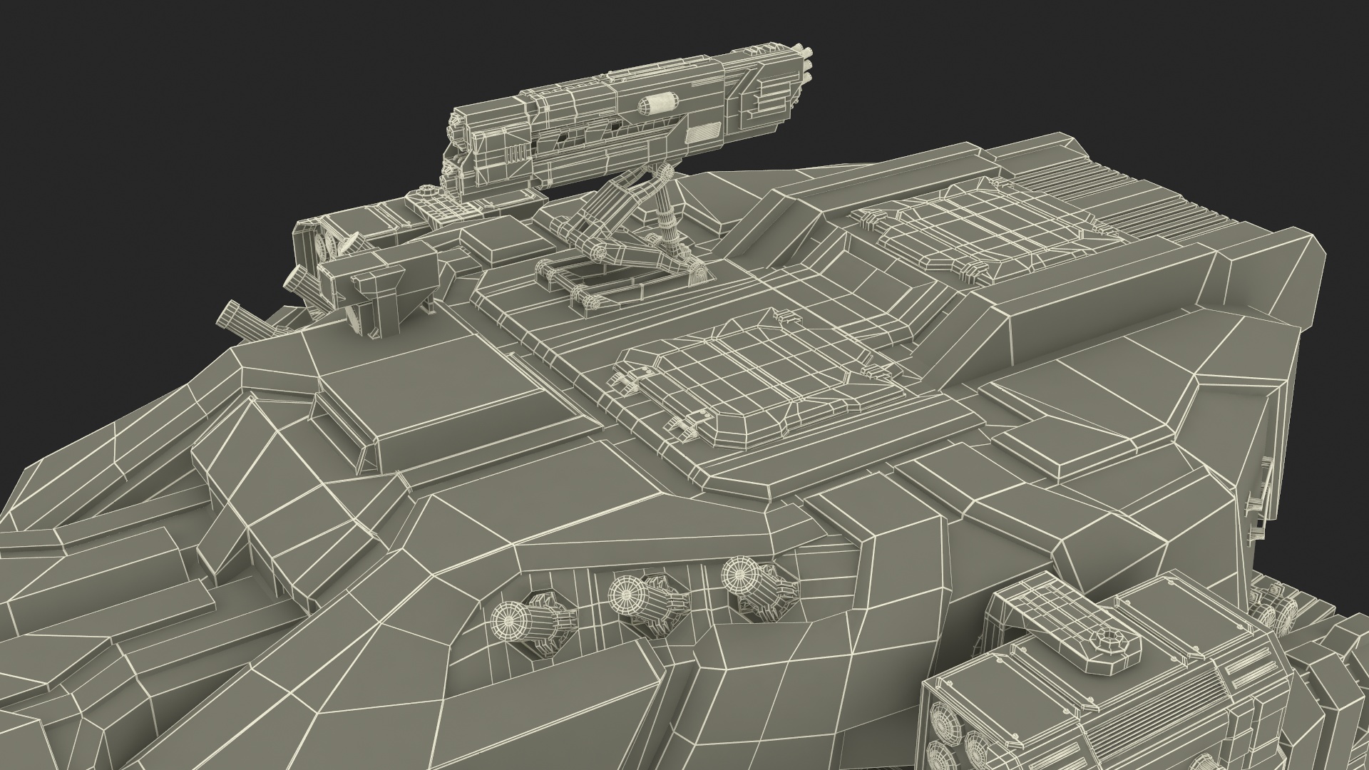 3D Fantastic Heavy Tank White Rigged model