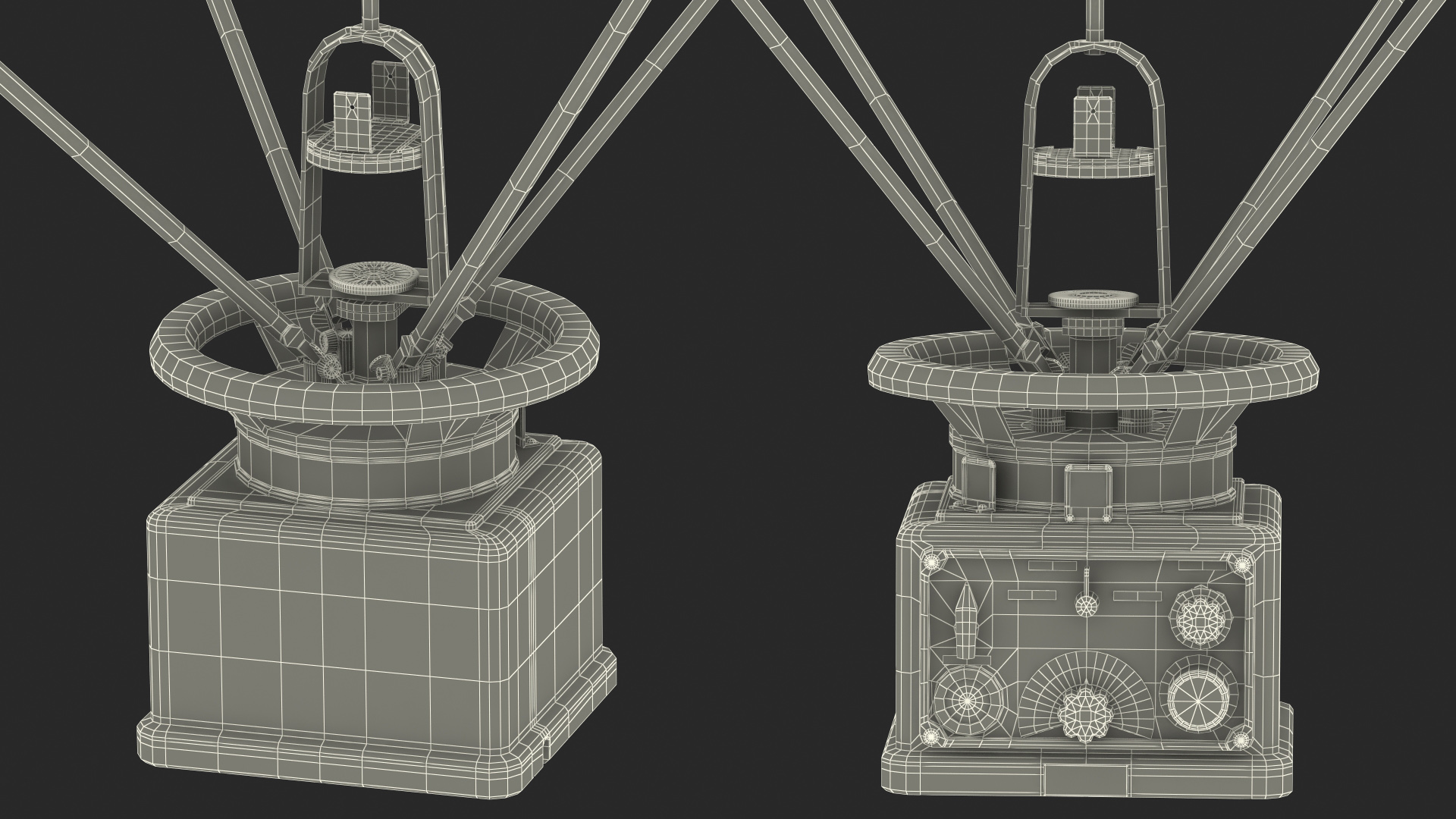3D Military Direction Finder Antenna model