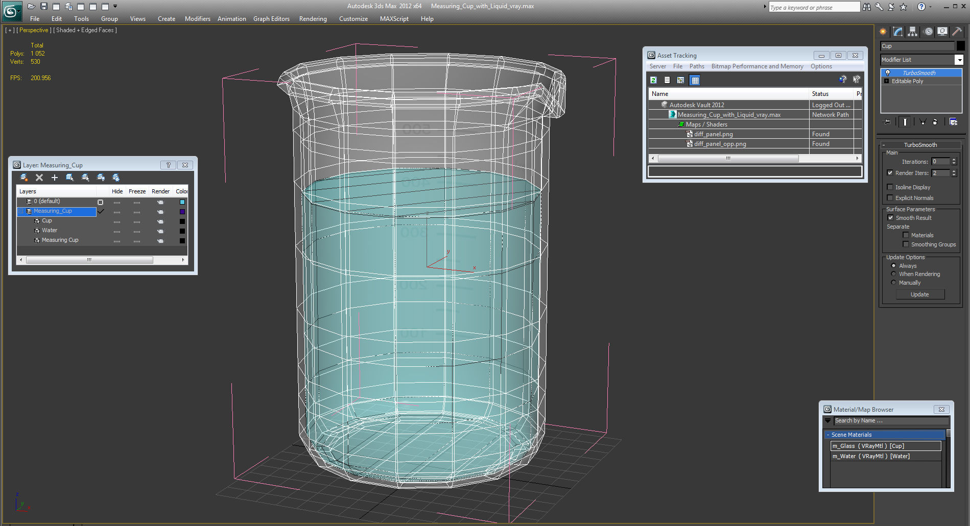 3D model Measuring Cup with Liquid
