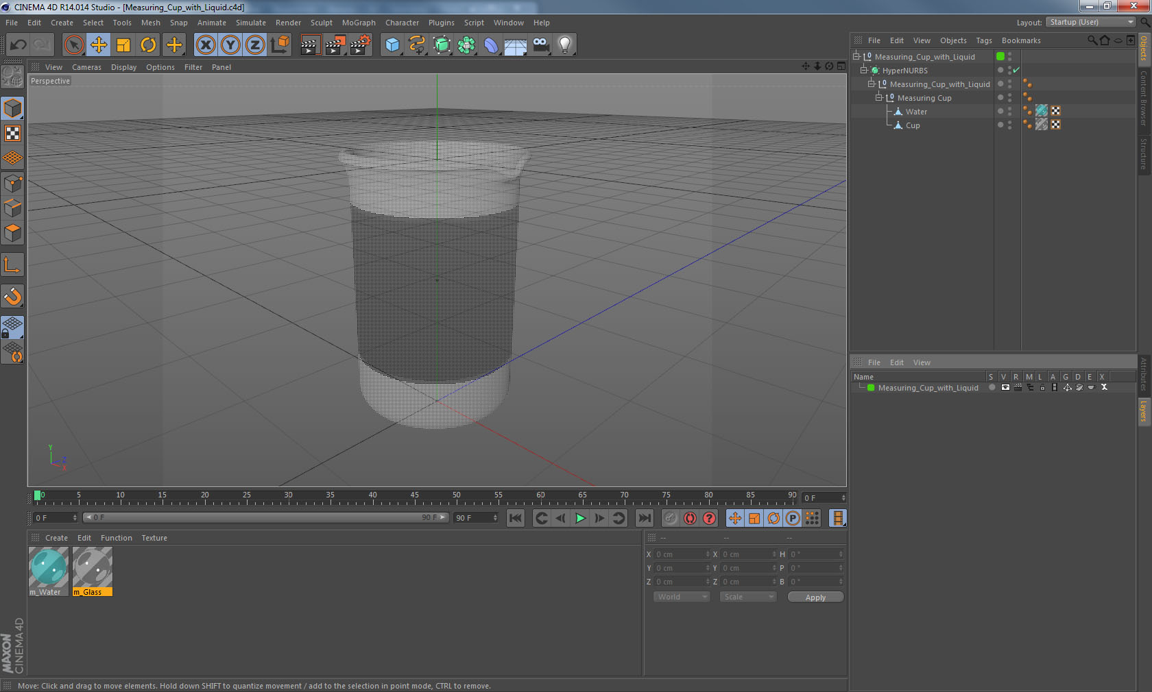 3D model Measuring Cup with Liquid
