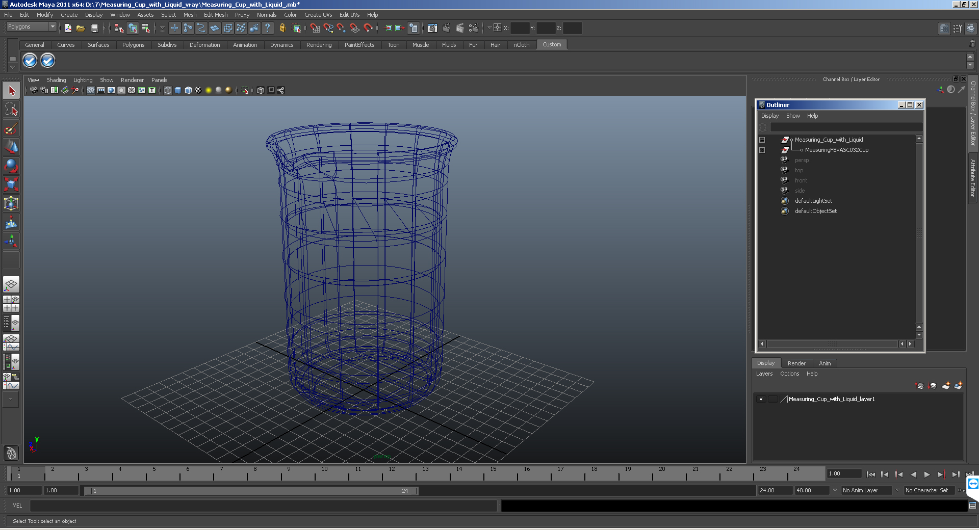 3D model Measuring Cup with Liquid