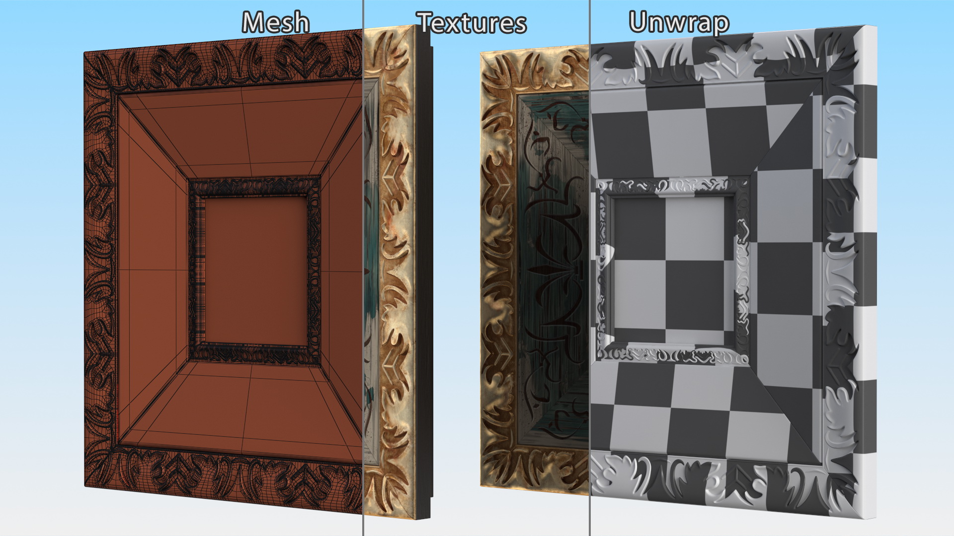 3D Ornate Picture Frame with Picture model
