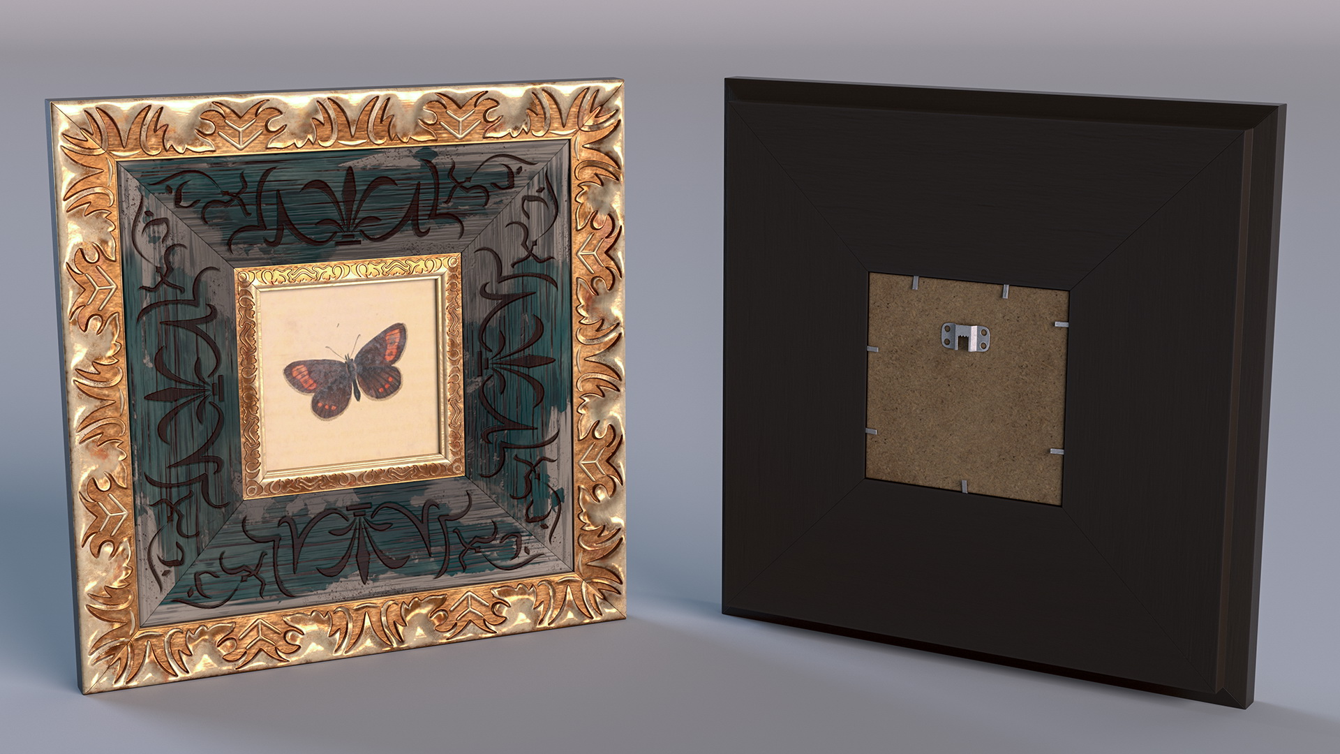 3D Ornate Picture Frame with Picture model