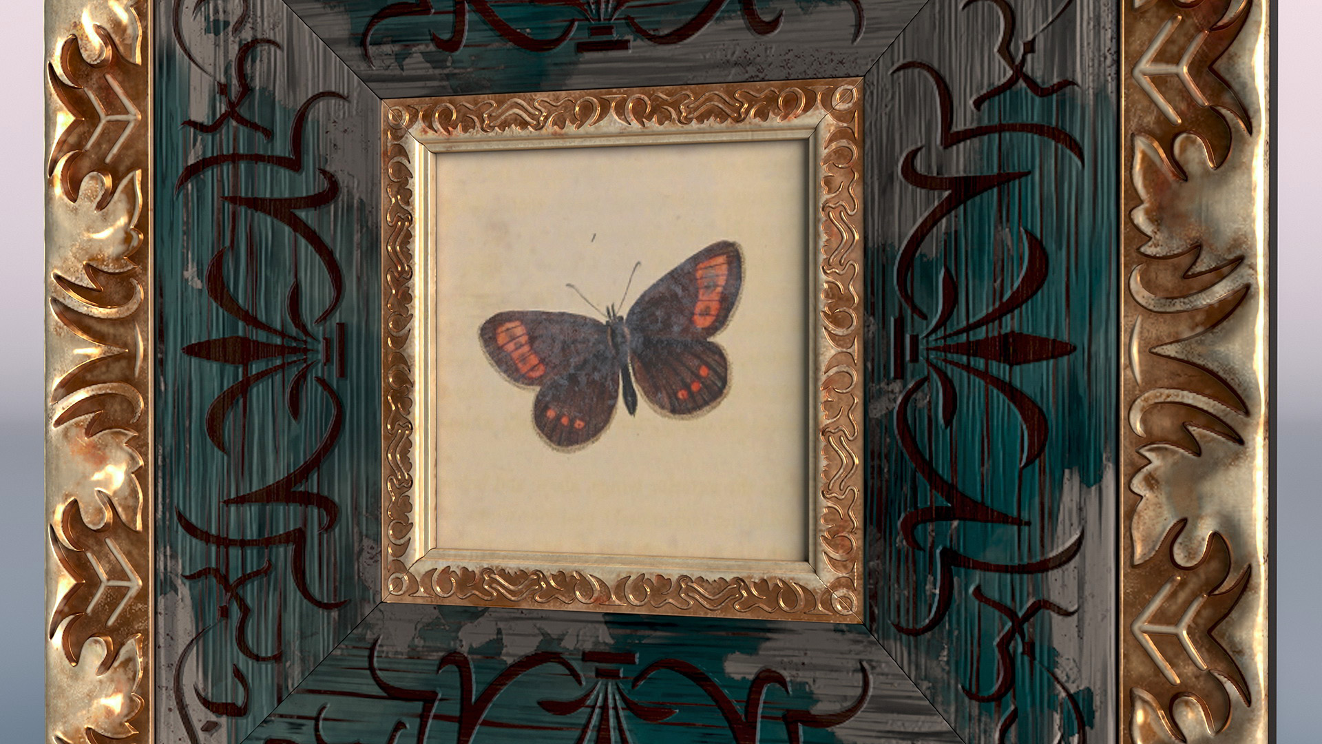 3D Ornate Picture Frame with Picture model