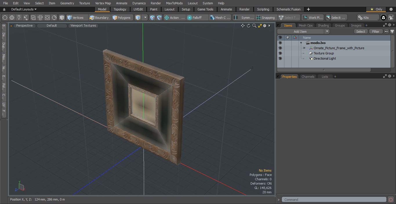 3D Ornate Picture Frame with Picture model
