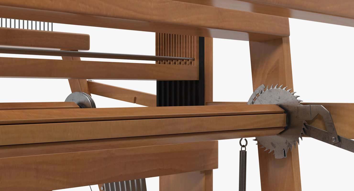 Vintage Wooden Loom 3D model
