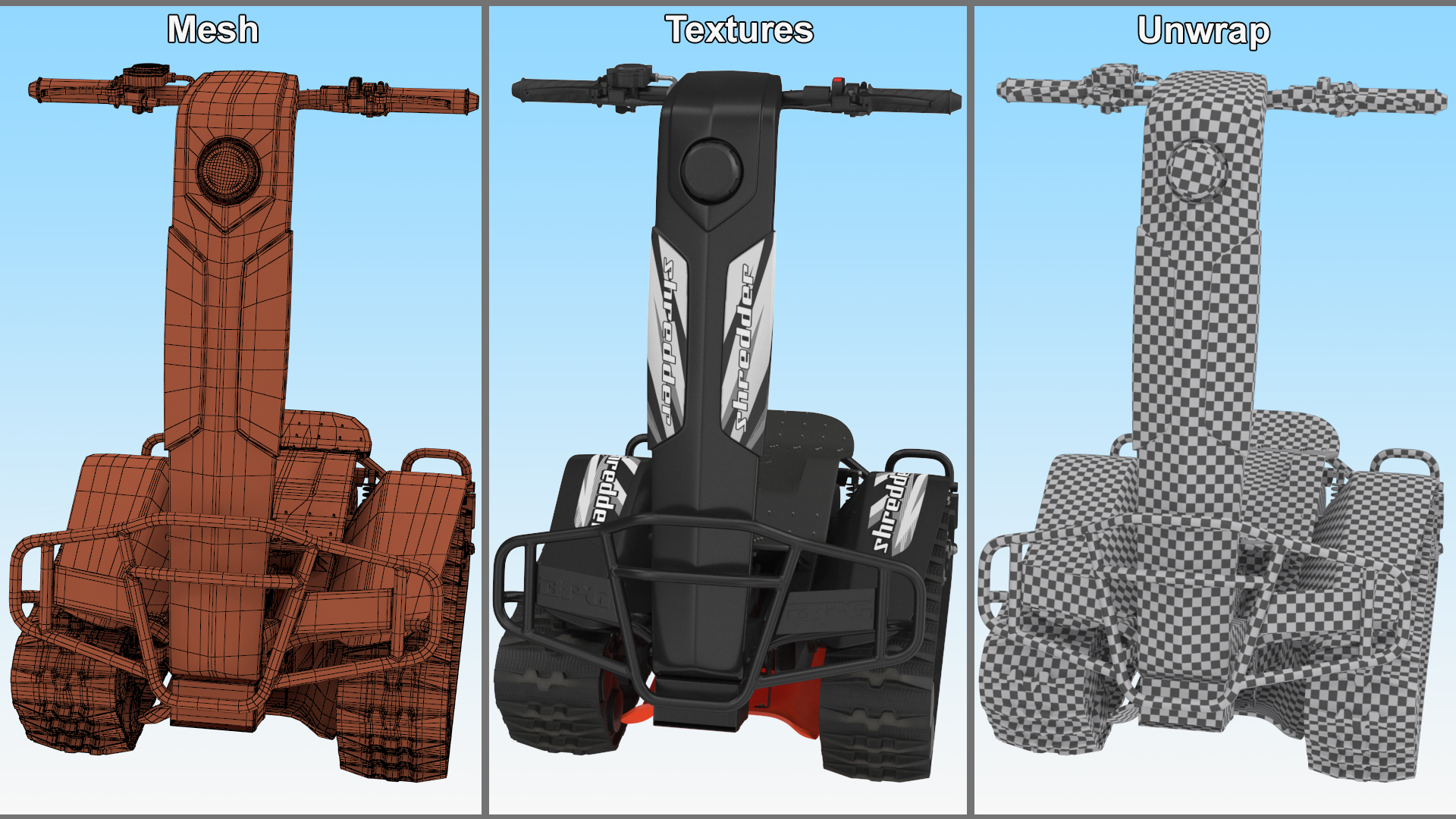 3D All Terrain Shredder Rigged for Maya
