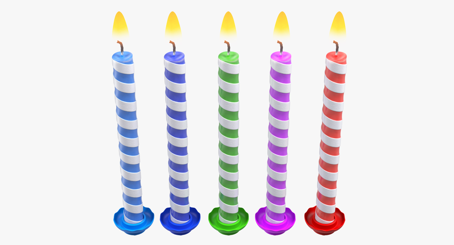 3D Birthday Candles with Flame Set