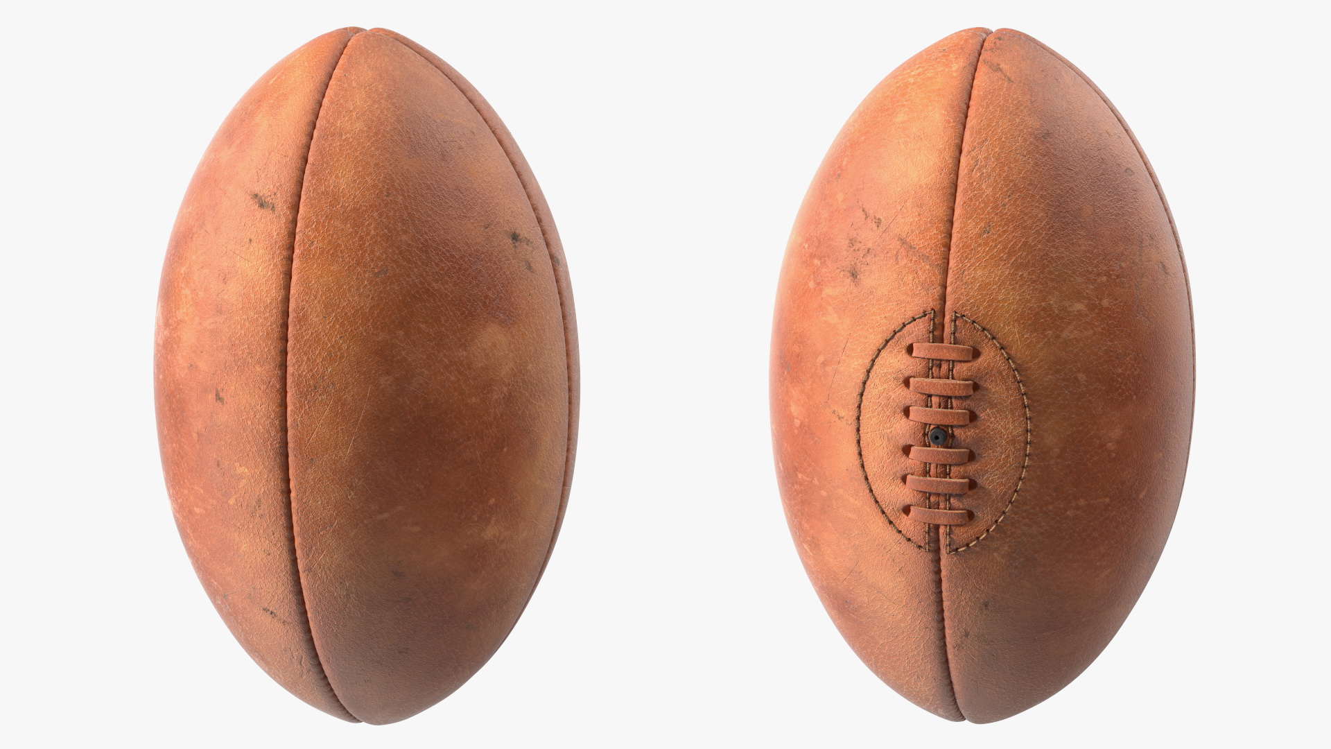 3D Vintage Lace Up Rugby Ball