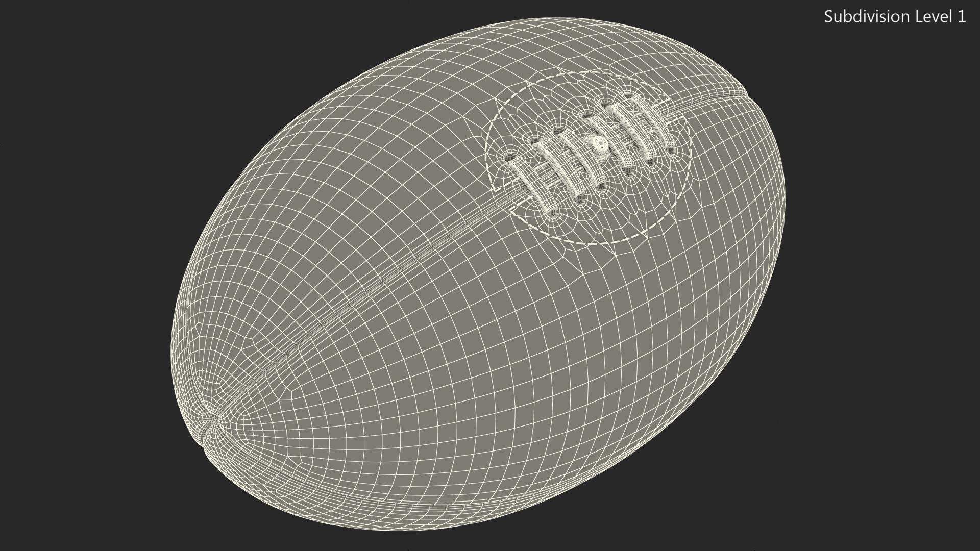 3D Vintage Lace Up Rugby Ball