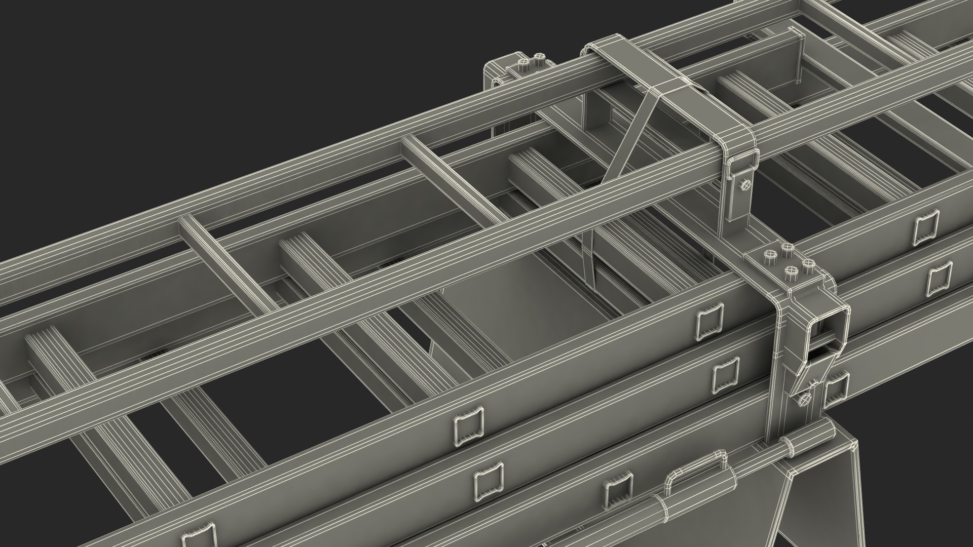 3D Folded Fire Ladder model