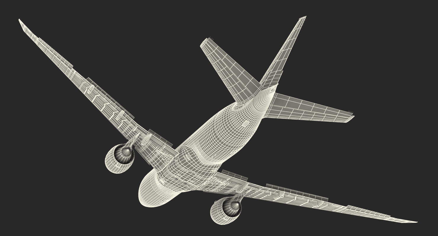 3D model Boeing 777 Freighter Emirates Airlines Rigged