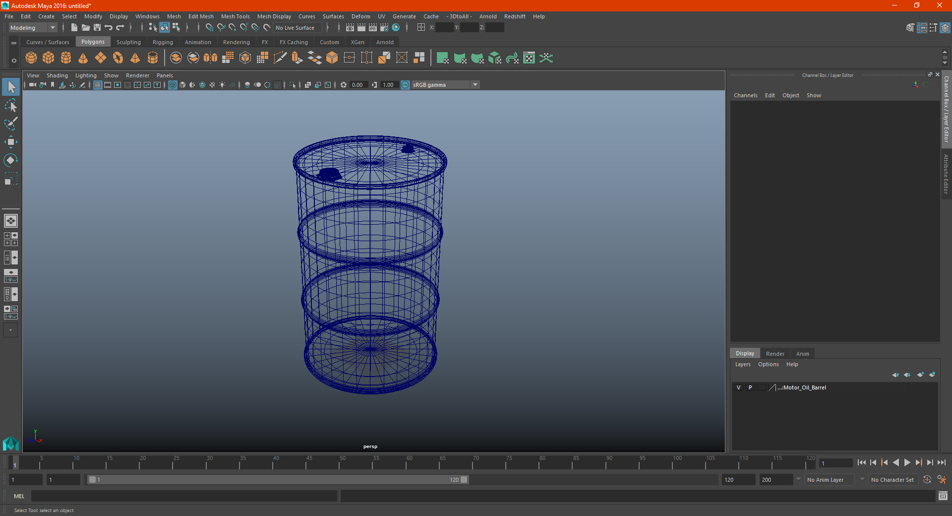 3D Motor Oil Barrel
